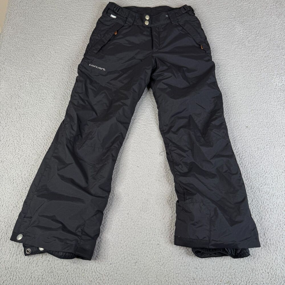 COLUMBIA Snow Pants Youth 14/16 Black Convert Nylon Ski Breathable Waterproof